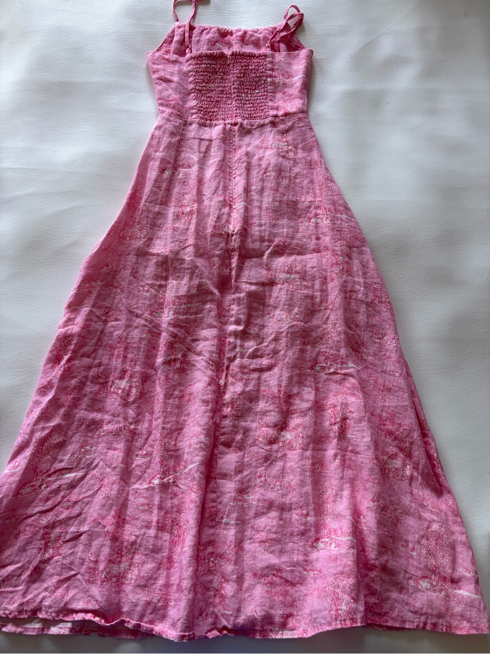 Palm Noosa Ely Linen Dress Floral Romantic Feminine Vacation Coastal Midi Sz 6 - Picture 12 of 13
